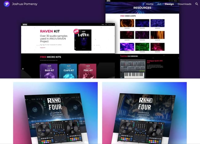 the joshua pomeroy portfolio website.